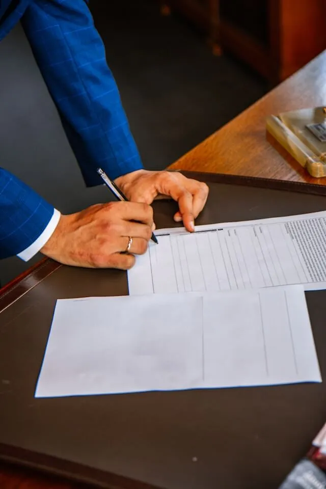 Business partners signing a contract